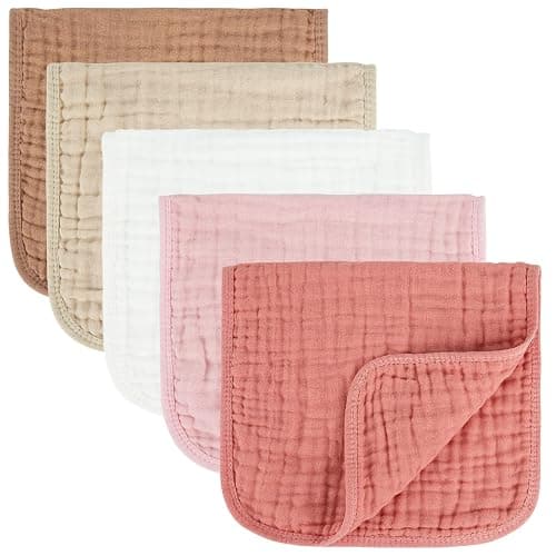 MIGIOL Muslin Burp Cloths 100% Cotton Baby Burp Cloths Soft, Absorbent 10x20 inches for Girls and Boys Baby Essentials - Image 1