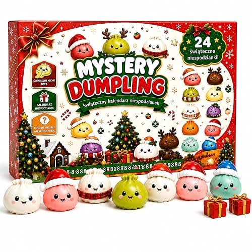 Christmas Dumpling Advent Calendar, 24 Surprise Mini Figures Holiday Gift | Dumpling advent calendar with 24 surprise figures, Christmas countdown, collectible toys, holiday gifts, seasonal family fun - Image 1