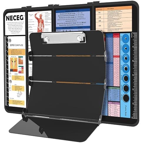 Nursing Clipboard Foldable-4 Layers Aluminum Nurse Foldable Clipboard Nursing Medical Edition Cheat Sheets, Pocket Size Pen Clip for Nurses Students School and Doctors-Black - Image 1