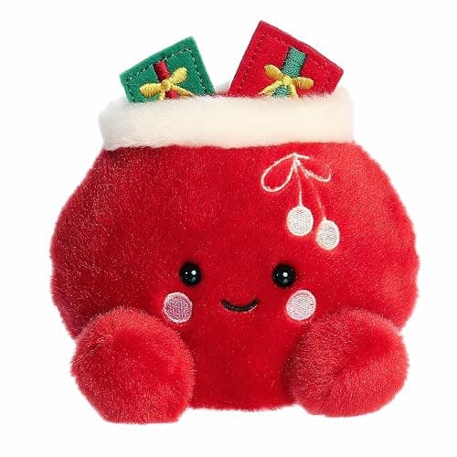 Aurora® Festive Palm Pals™ Velvet Santa Bag™ Stuffed Animal - Fun Collectible Plush for Kids and Adult Collectors - Perfect for Holiday Decorations or Gifts - Red 5 Inches - Image 1