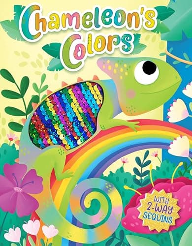 Chameleon's Colors - Children's Touch and Feel Storybook with 2-Way Sequins - Sensory Board Book - Image 1
