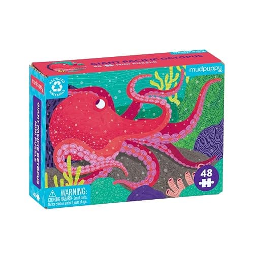 Mudpuppy Pacific Octopus – Mini Puzzle Featuring Vibrant Octopus Seascape Perfect Travel Activity for Children Ages 4 and Up - Image 1