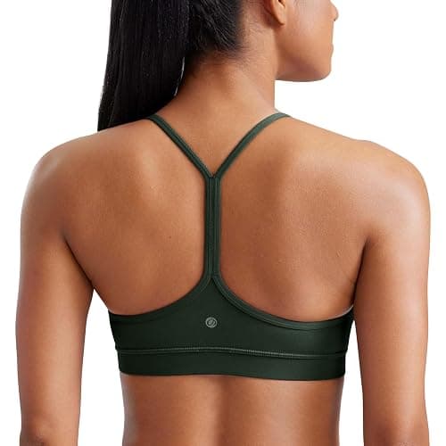 CRZ YOGA Butterluxe Y Back Sports Bras for Women - Padded Racerback Low Impact Spaghetti Thin Strap Workout Yoga Top - Image 1