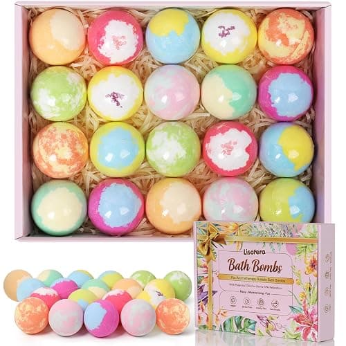 Bath Bombs for Women, 20 Handmade Bath Bombs Gift Set with Shea Butter Moisturizing & Essential Oils, SPA Relaxing Gifts for Women & Men, Her, Girlfriend, Wife, Birthday, Amazing Present for Kids - Image 1