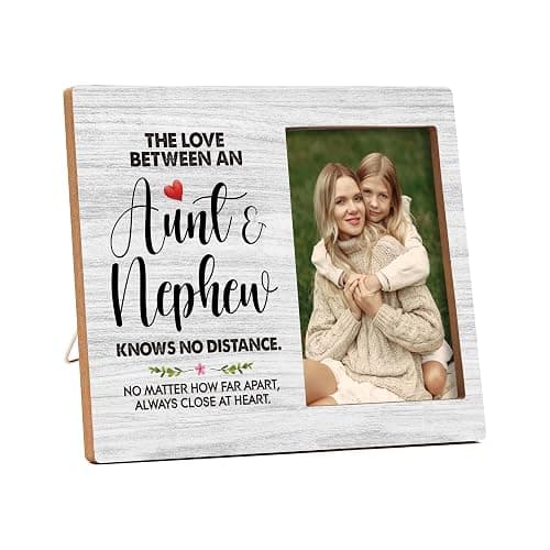 valucise Nephew Pictures Frame, Aunt And Nephew Photo Frame, Nephew Gifts From Auntie, Nephew Birthday Wedding Gifts, Farmhouse Home Living Room Bedroom Office Decoration -56 - Image 1