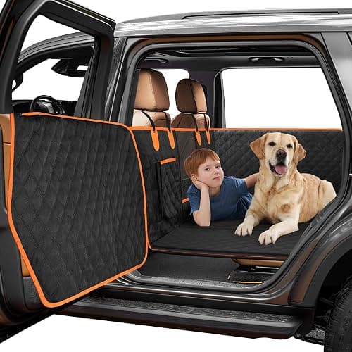Twesync Dog Car Seat Cover for Back Seat, Hard Bottom Car Seat Cover for Dogs with Door Protectors, Waterproof Back Seat Extender for Dogs, Scratch-Resistant, Suitable for Cars - Image 1