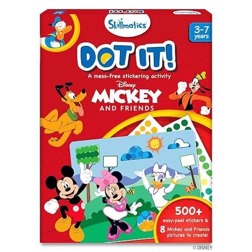Skillmatics Dot It Sticker Art - Disney Mickey & Friends, Mess-Free Fun for Kids, 500+ Stickers, Craft Kits, DIY Scrapbooking Activity, Travel Toys, Gifts for Boys & Girls Ages 3, 4, 5, 6, 7 - Image 1