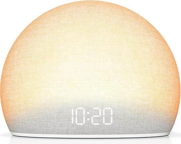 HOUSBAY Sunrise Alarm Clock, White Noise Sound Machine for Bedroom | Natural Wake-Up Light with Gentle Alarm Sounds, 20 Soothing Sleep Aids, Dimmable Display, Screen-Free Design - Image 1