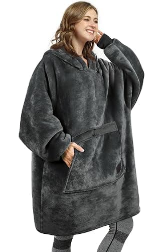 Catalonia Oversized Blanket Hoodie Sweatshirt, Wearable Sherpa Lounging Pullover for Adults Women Men - Image 1