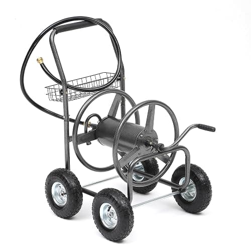 Autodaya 250FT Garden Hose Reel Cart with 10" Pneumatic Tires, Heavy-Duty Steel Frame for Tangle-Free Water Hose Storage, Easy-Rolling Lawn & Yard Hose Holder - Image 1