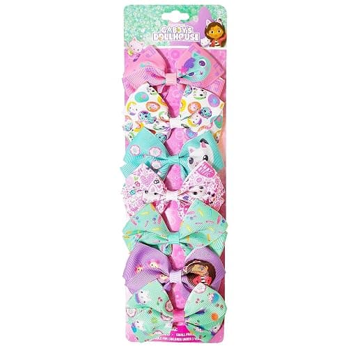 Gabby's Dollhouse Hair Bows - Hair Accessories Gift Set - 7 Pcs 4 Inch Bundle for Girls Different Character on each Hair Clip Kids Bow - Alligator Clip - Ages 3 + - Image 1