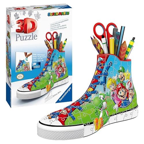 Ravensburger - Super Mario Sneaker - 3D Jigsaw Puzzle - Build a Full-Size Sneaker with Classic Mario Artwork - 108 Sturdy Plastic Pieces - Premium Quality - Display or Use as Storage - Image 1