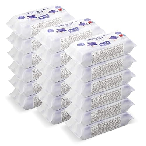 by Amazon Sensitive Baby Wipes 1008 Wipes, Unscented, 18 Pack of 56, (Previously a Mama Bear Brand, Same Product) - Image 1
