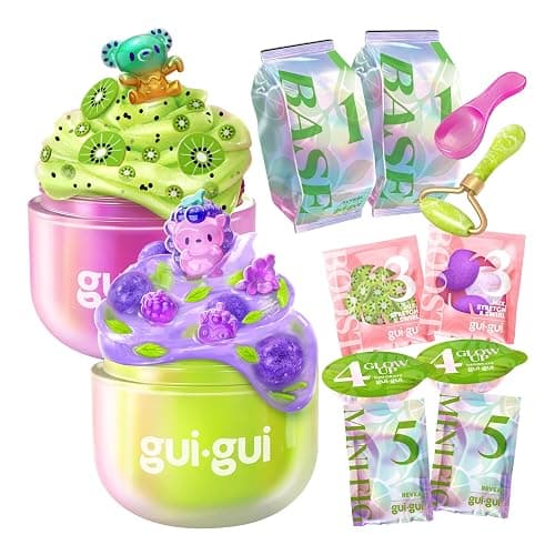 GUI GUI Fruity Glow Bundle Pack Slime Kit, Clear & Jelli Scented Slimes | DIY slime kit, slime play with clear pulls, jelli pops, plus a collectible figurine, birthday gifts for girls 6+ - Image 1