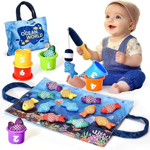 Yitical Jouet Bebe 1 an, Montessori Pêche a la Ligne Jeux pour Enfant 1 2 Ans, Educatif Jouet Bébé, Cadeau pour Fille Garcon 1-3 Ans 6 12 18 Mois - Image 1