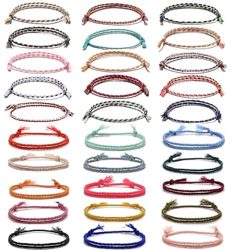 30Pcs Woven Wrap Friendship Bracelets for Women Men Adjustable Colorful String Wrist Cord Handmade Friendship Braided Ankle Bracelets Party Favors - Image 1