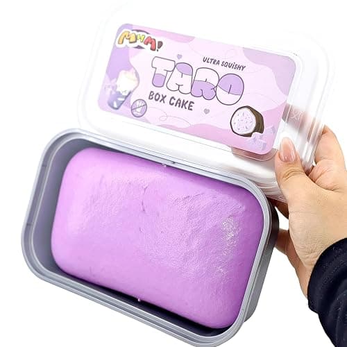 MHM Squishy Taro Box Cake Sticky Squishies Toys for Adults | Slow Rising Food Squeeze Fidget Toy, Stress Relief Sensory Toy for Gift Party Favor Office Desk Anxiety Relaxation - Image 1