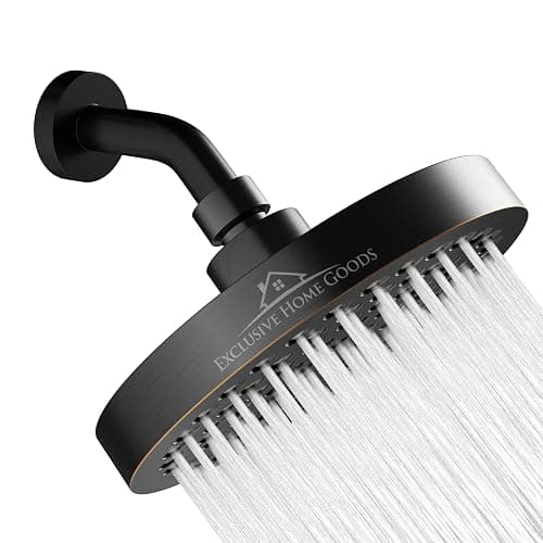 Rainfall 6" High Pressure 2.5 GPM Shower Heads with Anti-Clog 90 Rubber Jets - 360° Rotation Adjustable Rustproof Bathroom Shower Head - Image 1
