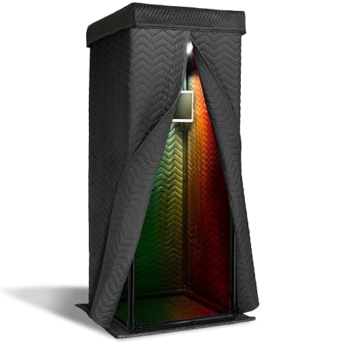 Snap Studio Ultimate Vocal Booth | Portable Sound Booth for Recording Echo-Free Vocals | 360 Reverb Stand-In Isolation Shield | Pro-Sound Blankets | Recommended by Rolling Stone - Black - Image 1