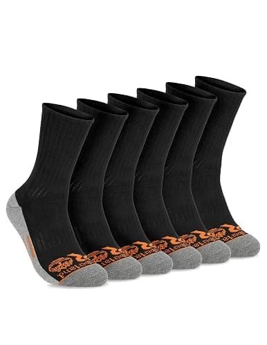 Timberland PRO Mens Sorbtek Moisture Control Mens Socks, Arch Support, Cushioned Footbed (Size 7-12; 6 Pairs) set - Image 1