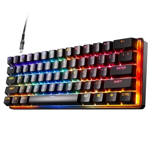SteelSeries Apex Pro Mini Clavier Gamer 60% - Switches OmniPoint 2.0 HyperMagnetic - Actionnement Ajustable - Rapid Trigger - Rapid Tap/SOCD - Capuchons PBT - RVB - USB-C - Format FR AZERTY - Image 1
