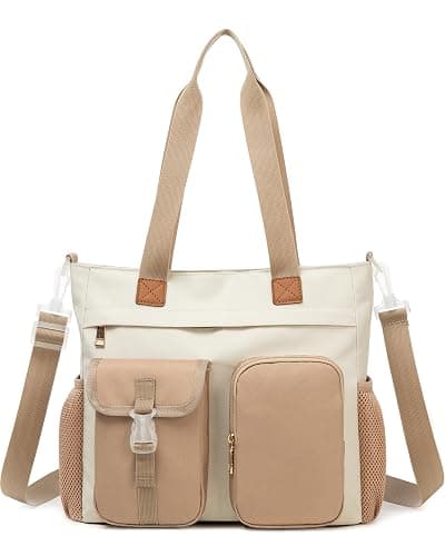 Cute Messenger Bag for Teens, Kawaii Messenger Purse Shoulder Bag for School, Nylon Crossbody Tote Bags with Laptop Pockets - Image 1
