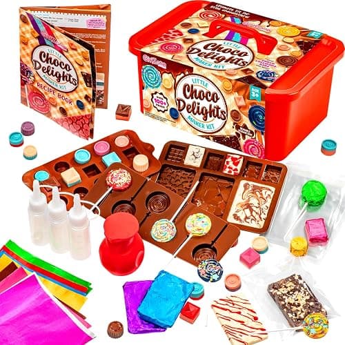 GirlZone Little Choco Delights Maker Kit, Chocolate Maker Kit with Chocolate Moulds Silicone to Make Your Own for Kids Yummy Choco Bars and Lollies - Image 1