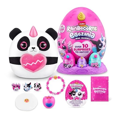 Rainbocorns Eggzania Mini Mania Cow Plush Surprise Unboxing with Animal Soft Toy, Idea for Girls with Imaginary Play by ZURU - Image 1