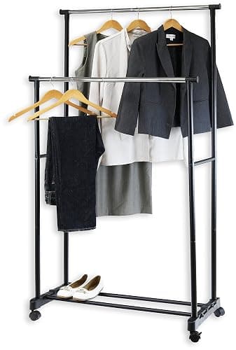 Simple Houseware Double Rod Garment Rack