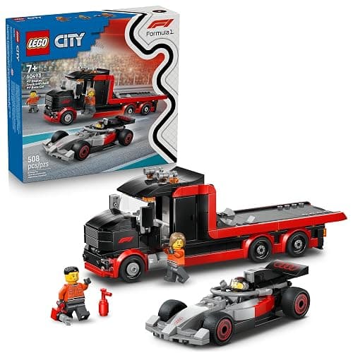 LEGO City F1 Display Truck with Audi F1 Race Car - Building Toy for Boys & Girls, Ages 7+ - F1 Car Toy for Pretend Play - Gift for Birthdays - 60493 - Image 1