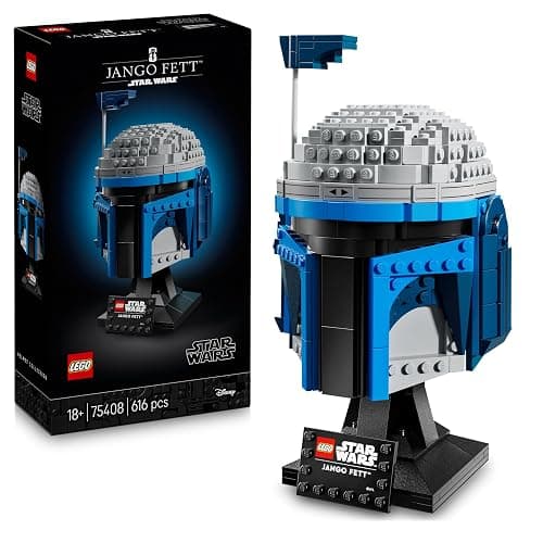 LEGO Star Wars 75408 Jango Fett Helm - Mandalorian Bauset für Erwachsene - Modell mit Ständer, Namensschild und Verstellbarer Antenne - Geschenk für Fans von Angriff der Klonkrieger - Image 1