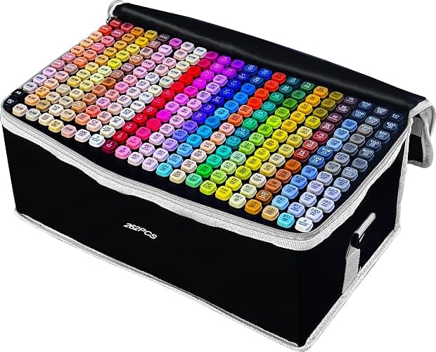 262 Colors Alcohol Markers,Art Markers for Kids and Adult Drawing Markers Dual Tip Coloring Painting Perfect for Kids Adult Gift - Image 1