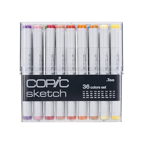 Copic Sketch, Alcohol Markers, 36 Colors Dual Tip Art Markers for Adults, Permanent Blendable Markers for Coloring, Drawing & Illustration – Professional Quality Set - Image 1