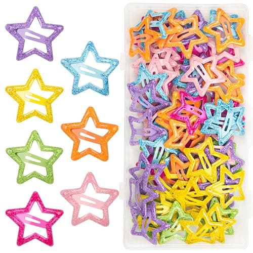 70 Pcs Metal Glitter Snap Hair Clips for Women,Small Snap Barrettes for Women Girls Thick Fine Hair (7-Colors) - Image 1
