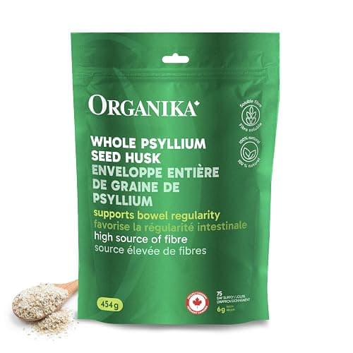 Organika Psyllium Seed Husk Whole- Excellent Source of Fibre, Aids in Digestion and Constipation- 454 G - Image 1