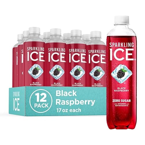 Sparkling Ice, Black Raspberry Sparkling Water, Zero Sugar Flavored Water, with Vitamins and Antioxidants, Low Calorie Beverage, 17 fl oz Bottles (Pack of 12) - Image 1