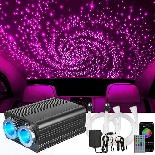 GEARPASS 36W Headliner Light Kit, Twinkle Star Lights for Car Decor 1000pcs*0.03in*9.8ft/3m, Fiber Optic Star Ceiling Lights APP/Remote Control for Car Roof Home Ceiling - Image 1