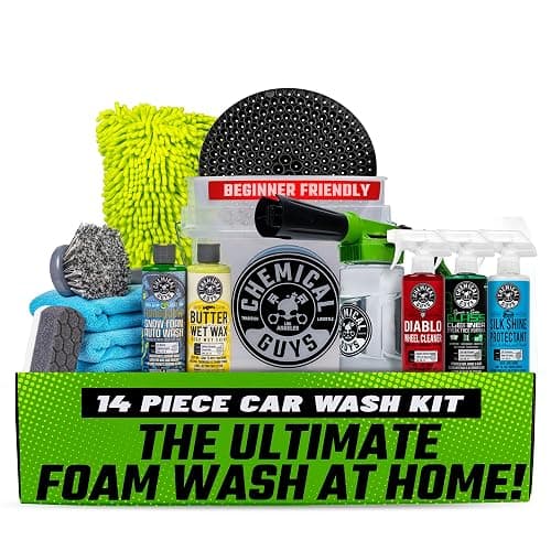 Chemical Guys Car Wash Kit 14-Pc Arsenal Builder - with Foam Blaster, Wash Bucket, Towels, Applicators, and 16 oz Soaps, Waxes, and Cleaners - Complete Car Detailing Gift Set, Works with Garden Hose - Image 1