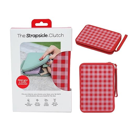 Strapsicle Silicone Clutch for Kindle & E-Readers - Multi-Purpose Bag for Phone, Wallet & Keys - Fits 6'' Kindles, Kobos, Nook, 6.8" Paperwhite - Anti-Dust Coating (Gingham) - Image 1