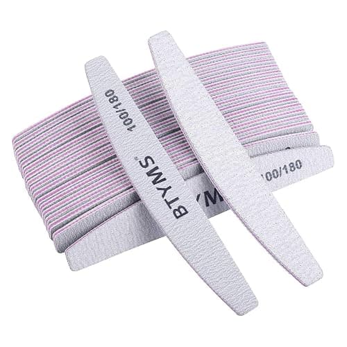 BTYMS 25 Pcs Nail Files 100/180 Grit Double Sided Emery Boards Coarse and Medium Nail File for Acrylic Nails and Natural Nails - 25 Count (100/180 Grit) - Image 1