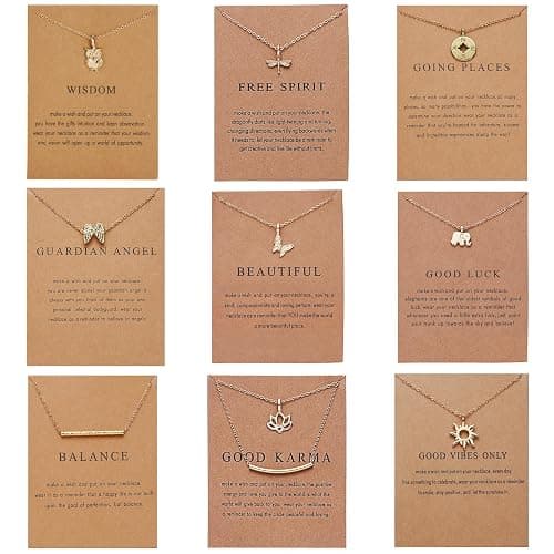 Rrdaily Stylish 9Pcs Gold Plated Necklace Set for Women,Simple Wings Butterfly Pendant Collarbone Necklace,Striking Friendship Birthday Festival Jewelry Gifts - Image 1