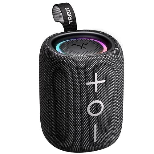 Tribit StormBox Mini+ Portable Bluetooth Speaker, 12W Wireless Speaker with 360°Surround Sound, 12H Playtime, Custom EQ, BT5.4, IPX7 Waterproof, RGB Lights, Type-C, TWS, AAC/SBC, Home/Outdoor/Travel - Image 1