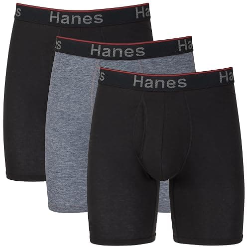 Hanes Men's Anti-Chafing Underwear Pack, 3-Pack, Total Support Pouch Moisture-Wicking Boxer Briefs, Trunks, or Long Leg - Image 1
