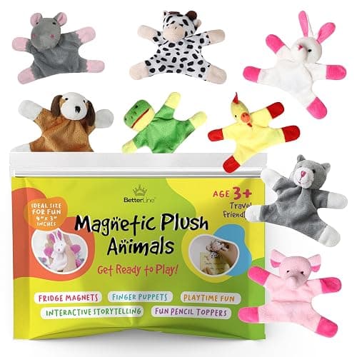 Fun and Educational Animal Fridge Magnets for Kids -Soft Plush Magnetic Animal Characters for Learning and Play, Fridge Toys for Toddlers 1-3, Board Magnets, Locker Buddies - 8 - Image 1