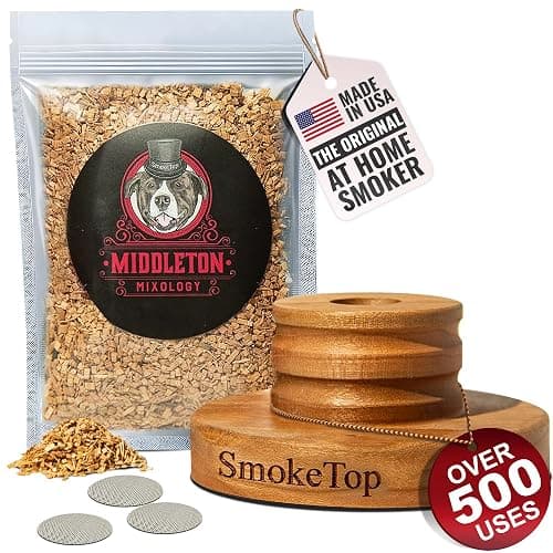 SmokeTop Cocktail Smoker Kit - Old Fashioned Chimney Drink Smoker for Cocktails, Whiskey, & Bourbon With Sample Pack Of Wood Chips - by Middleton Mixology - Image 1