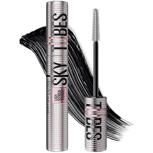 Maybelline Lash Sensational Sky Tubes Tubing Mascara, Extension-Like Lengthening Mascara, 24HR Eye Makeup with Shea Butter & Castor Oil, Very Black, 1 Count - Image 1