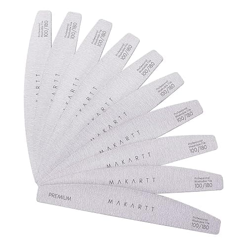 Makartt Nail File: Professional Nail Files, 100/180 Grit Emery Boards for Nails, 10 Pcs Zebra Doubled Sides Coarse Fingernail Filer for Acrylic and Extension Gel Removal Manicure Kit Salon Home Use - Image 1
