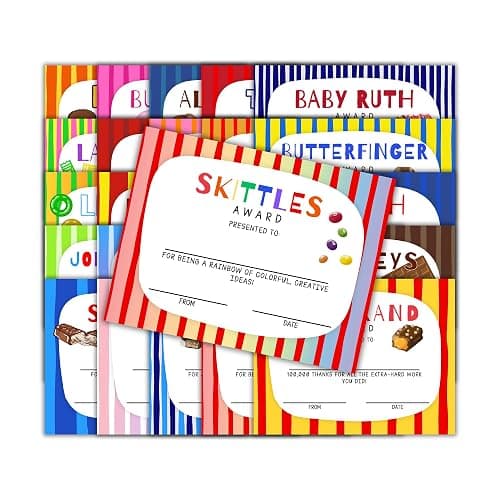 Candy Bar Classroom Awards Superlatives Certificates 25pk 8.5x11” Different Designs End of Year Most Likely to Best at Teacher for Students - Image 1