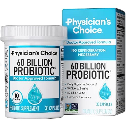 Physician's Choice Probiotics 60 Billion CFU - 10 Strains + Organic Prebiotics - Immune, Digestive & Gut Health - Help for Occasional Constipation, Diarrhea, Gas & Bloating - for Women & Men - 30ct - 30 Count (Pack of 1) - Image 1