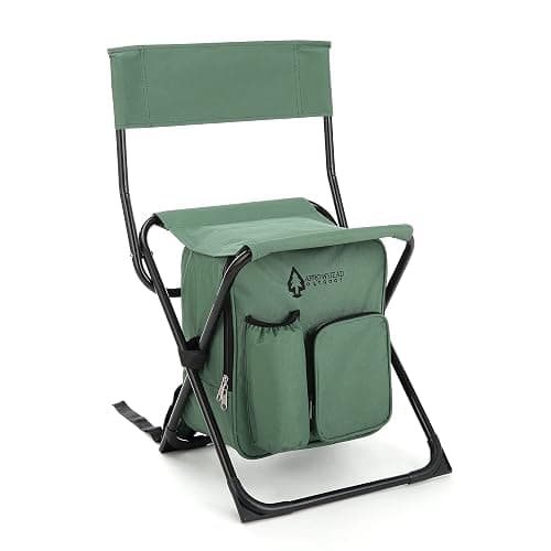 Arrowhead Outdoor Multi-Function 3-in-1 Compact Camp Chair: Backpack, Stool & Insulated Cooler, w/Bottle Holder & Storage Bag, External Pockets, Backrest, Fishing, Hiking, Heavy-Duty, USA-Based - Image 1